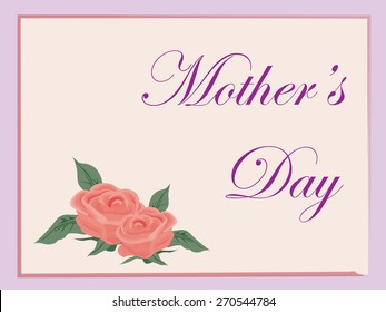 pink tone Mother's day card with roses