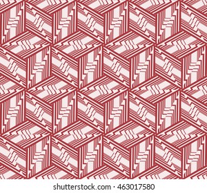 Pink tones. Geometric pattern as seamless vector illustration. For the interior design, printing, textile industry.