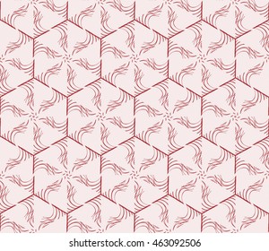 Pink tones. Outline of geometric shapes. Pattern in the form of seamless vector illustration. For the interior design, printing, textile industry.
