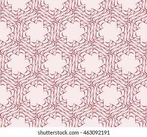 Pink tones. Outline of virtual flowers and petals. Pattern in the form of seamless vector illustration. For the interior design, printing, textile industry.