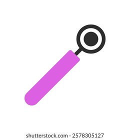 Pink tool with a round head on white background