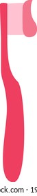 Pink toothbrush, illustration, vector on a white background
