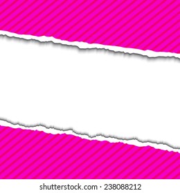 Pink Torn paper background with space for your text. Vector EPS10 illustration. Design elements - paper with ripped edges