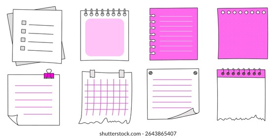 Pink torn paper collection for beauty bloggers and self-care digital products

