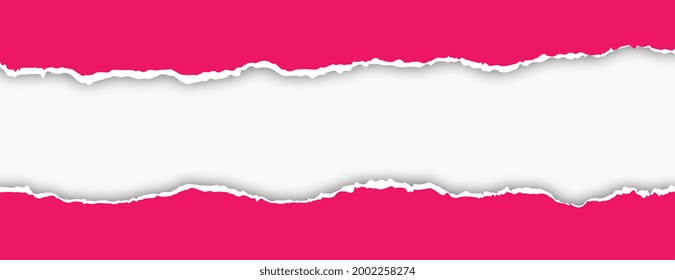 pink torn paper effect banner design