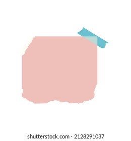 pink torn paper with tape