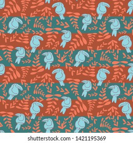 pink toucan stripes repeat pattern design. Perfect for textile, wallpaper, card, or background