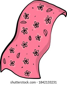 Pink towel, illustration, vector on white background