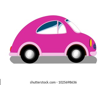 Pink Toy Car Vector Image