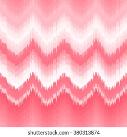 Pink tradition ikat ornament. Vector zig zag gradient seamless pattern. Rose quartz boho ornamnet