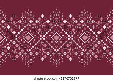 Pink traditional ethnic pattern paisley flower Ikat background abstract Aztec African Indonesian Indian seamless pattern for fabric print cloth dress carpet curtains and sarong