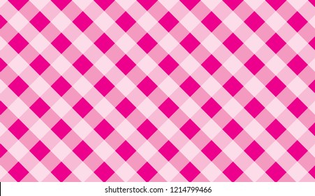 Pink traditional gingham background.Texture from squares for -tablecloths, clothes, shirts, dresses, paper and other textile products.llustration.