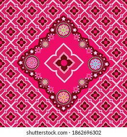 Pink Traditional Pattern of floral fabric.