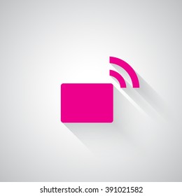 Pink Transmitter web icon on light grey background