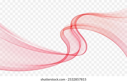 Pink transparent transparent swirling wave flow. Abstract wave background.