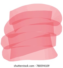pink transparent watercolor marker pattern with wide overlapping strokes on white background, vector illustration
