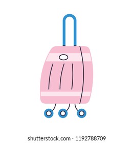Pink travel suitcase isolated