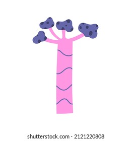 Pink tree hand-drawn vector illustration