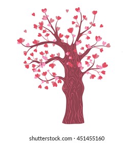 Pink tree with hearts