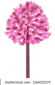 Pink tree isolated
