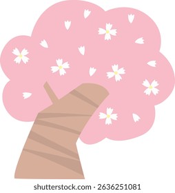 a pink tree with white flowers