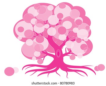 Pink tree,vector