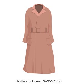 Pink trench coat with belt and pockets, great for fashion and retail projects