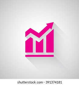 Pink Trend web icon on light grey background