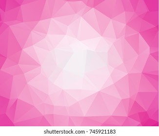 Pink triangle background design. Geometric background in Origami style with gradient.
