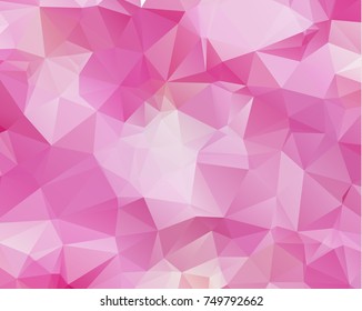 Pink triangle background design. Geometric background in Origami style with gradient.