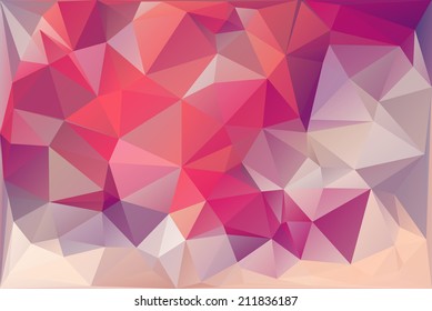 Pink Triangle Background With Polygons