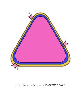 Pink Triangle Frame with Blue and Yellow Borders