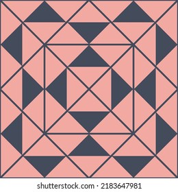 Pink triangle geometric seamless pattern for wrapping paper design