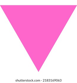 Pink Triangle Icon. Vector Illustration.