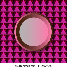 Pink triangle pattern with a circular shape vector.Beauty concept.