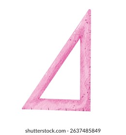 Pink Triangle Ruler, Geometric School Supply, Drawing Tool