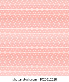 Pink triangles with gradient on white background. Seamless pattern. Vector image.