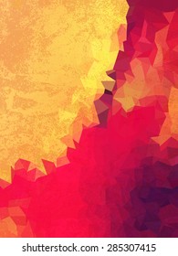 Pink triangles and yellow grunge texture