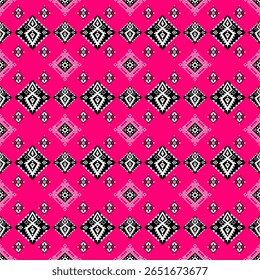 Textil de Vector rosa de estilo tribal con un diseño geométrico atrevido. Diseño elegante para la ropa y la decoración.