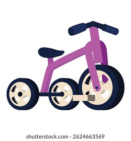 Pink tricycle is waiting for a child to come ride