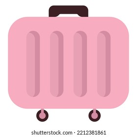 pink trolley case over white