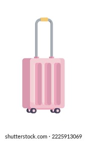 pink trolley case over white