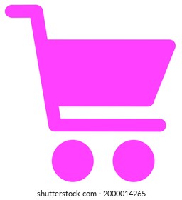 Vector de icono del tranvía rosado. Icono del carro de la compra en fondo blanco.