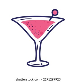 Pink Tropical Cocktail Cup Icon