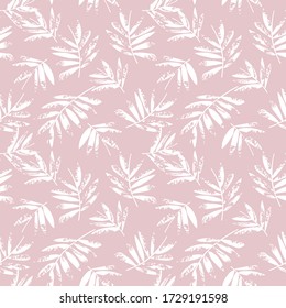 Pink Tropical Leaf botanical seamless pattern background suitable for fashion prints, graphics, backgrounds and crafts