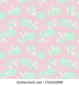 Pink Tropical Leaf botanical seamless pattern background suitable for fashion prints, graphics, backgrounds and crafts