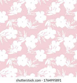 Pink Tropical Leaf botanical seamless pattern background suitable for fashion prints, graphics, backgrounds and crafts