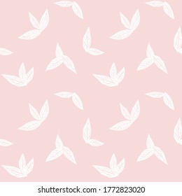 Pink Tropical Leaf botanical seamless pattern background suitable for fashion prints, graphics, backgrounds and crafts