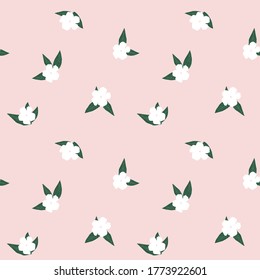 Pink Tropical Leaf botanical seamless pattern background suitable for fashion prints, graphics, backgrounds and crafts