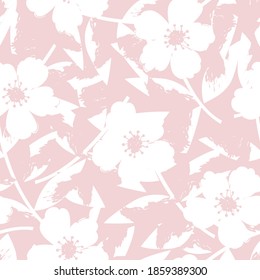 Pink Tropical Leaf botanical seamless pattern background suitable for fashion prints, graphics, backgrounds and crafts